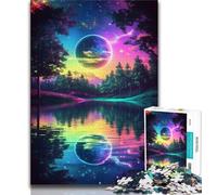 Rompecabezas de Reflejo Lunar para Adultos y Adolescentes, 1000 Piezas, Juego desafiante, juguetesCada Pieza es únicaDiversión Familiar desafiante, 38x26cm