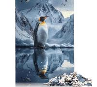 Rompecabezas de Regalo de pingüino de la Antártida, 500 Piezas, Rompecabezas de Madera para Adultos y decoración del hogar, 52 x 38 cm.