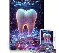 Rompecabezas de Rejilla de Dientes de neón de 1000 Piezas para Adultos Juguete de lógica Fuerte, antiestrés, Borde Transparente, Regalo Original (50x75cm)