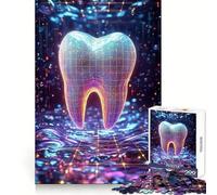 Rompecabezas de Rejilla de Dientes de neón para Adolescentes, 1000 Piezas, Juguete de lógica sólida, diversión Relajante, Corte de precisión, Regalo conmovedor (38x26cm)