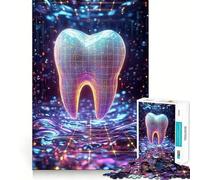 Rompecabezas de Rejilla de Dientes de neón para Adolescentes, 1000 Piezas, Juguete de lógica sólida, diversión Relajante, Corte de precisión, Regalo conmovedor (38x26cm)