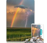 Rompecabezas de relámpagos de arcoíris para Adolescentes, 1000 Piezas, Juguetes educativos, Lista de Deseos para aliviar el estrés con Papá Noel, 50x75cm