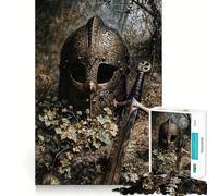 Rompecabezas de Reliquias de Guerreros Vikingos para Adultos,1000 Piezas,Juego de Memoria,componentes Resistentes y de Corte Limpio, aliviar el estrés (50x75cm)