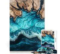 Rompecabezas de Resina Ocean's Embrace para Adultos, 1000 Piezas, Recall Upgrade Peaceful Time Tight Cut Santa Wish List (50x75cm)