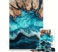 Rompecabezas de Resina Ocean's Embrace para Adultos, 1000 Piezas, Recall Upgrade Peaceful Time Tight Cut Santa Wish List (50x75cm)