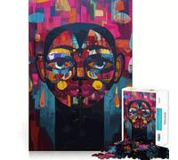 Rompecabezas de Retrato caleidoscópico Abstracto de Arte Pop para Adultos, 1000 Piezas, lógica Clara, Juguete, pasatiempo Tranquilo, Corte Perfecto, Regalo Elegante (38x26cm)