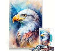 Rompecabezas de Retrato de águila en Acuarela para Adolescentes 1000 Piezas Mejora Mental Juego tamaño Uniforme Piezas precisas Actividad Nocturna Divertida en Familia (50x75cm)