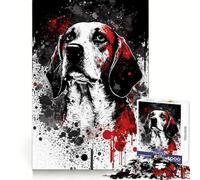 Rompecabezas de Retrato de Beagle de 1000 Piezas para adolescentesPiensa Que el Tiempo de Entrenamiento está Bien invertidoBordes definidosRegalo Festivo (38x52cm)