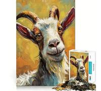 Rompecabezas de Retrato de Cabra Sonriente para Adultos, 1000 Piezas, Juguete de lógica Afilada, Divertido, de Corte preciso, Regalo Memorable 50x75cm