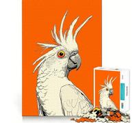 Rompecabezas de Retrato de cacatúa Blanca de 1000 Piezas para Adolescentes Juego para estimular la Mente Montaje Firme y Seguro Actividad Divertida para Toda la Familia (50x75cm)