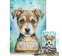 Rompecabezas de Retrato de Cachorro en Acuarela Se Busca para Adultos, 1000 Piezas, Capacidad Cerebral, pasatiempo Tranquilo, Cierre Seguro, Regalo Creativo (50x75cm)