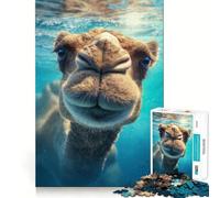 Rompecabezas de Retrato de Camello bajo el Agua,1000 Piezas,para ejercitar la Memoria,con Bordes Lisos y Encaje Forma Divertida de llenar Las Horas Libres (38x26cm)