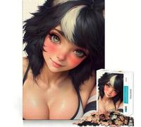 Rompecabezas de Retrato de Chica Anime,1000 Piezas,Divertido,de Calidad Profesional,Ideal para ejercitar la Mente (38x52cm)