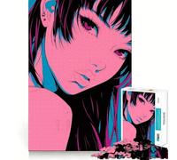 Rompecabezas de Retrato de Chica Anime,1000 Piezas,Juego de concentración Mental,diseño Ajustado sin Huecos,desafío Cerebral Interactivo para el hogar (38x26cm)