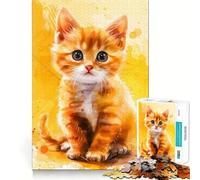 Rompecabezas de Retrato de Gatito en Acuarela 1000 Piezas Divertido de Calidad Profesional Ideal para desarrollar la Memoria y la Capacidad de Corte estimular la Mente (50x75cm)