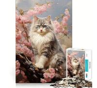Rompecabezas de Retrato de Gato Ragdoll para Adolescentes, 1000 Piezas, Juguete para la Mente, Escape Tranquilo, Borde preciso, Regalo increíble (50x75cm)