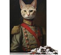 Rompecabezas de Retrato de Gato renacentista, decoración única para el hogar, 100% cartón Reciclado, Ideal para niños o niñas, 1000 Piezas (26 x 38 cm)