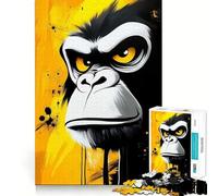 Rompecabezas de Retrato de Gorila Enojado para Adultos,1000 Piezas,Juego para ejercitar la Mente,Corte de precisión,Bordes Suaves,desafío Divertido para Pasar el Tiempo (38x52cm)