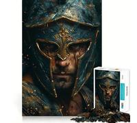 Rompecabezas de Retrato de Guerrero Espartano de 1000 Piezas para Adolescentes, Juguete Mental para aliviar la ansiedad, Corte Premium, Regalo Elegante 38x52cm