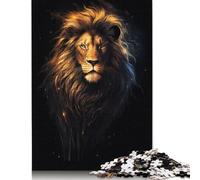 Rompecabezas de Retrato de león majestuoso, Rompecabezas de cartón 100% Reciclado para niños y Adultos a Partir de 12 años. Regalo para el Día del Padre, 1000 Piezas (75 x 50 cm).