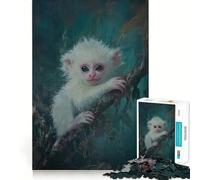 Rompecabezas de Retrato de Mono Blanco de 1000 Piezas para Adolescentes Estimula la Mente Diversión sin Espacios Ajuste Entretenimiento cautivador para Interiores acogedores (38x26cm)