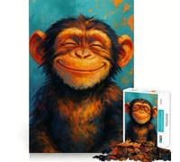 Rompecabezas de Retrato de Mono Sonriente para Adultos, 1000 Piezas, Juguete de lógica Afilada, Divertido, de Corte preciso, Regalo Memorable 50x75cm