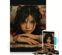 Rompecabezas de Retrato de Mujer Tatuada de 1000 Piezas para Adultos Mejora la Memoria Obra de Arte para armar 38x52cm
