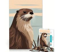 Rompecabezas de Retrato de Nutria de 1000 Piezas para Adolescentes, Juguete cognitivo, pasatiempo Relajante, Borde Premium, Lista de Deseos de Papá Noel (38x26cm)