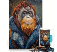 Rompecabezas de Retrato de orangután para Adultos, 1000 Piezas, Rompecabezas Mental, Juego Lento, Disfruta del Montaje de la Imagen, (50x75cm)