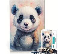 Rompecabezas de Retrato de Panda en Acuarela Juego de Memoria de 1000 Piezas manualidad de Corte de Alta precisión desafío Cerebral Interactivo para el hogar (38x26cm)