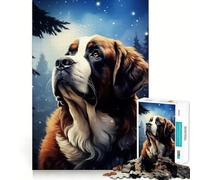 Rompecabezas de Retrato de Perro San Bernardo para Adultos, 1000 Piezas, Juguete de lógica, antiestrés, Corte de precisión, Regalo para Festivales (50x75cm)