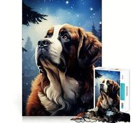 Rompecabezas de Retrato de Perro San Bernardo para Adultos, 1000 Piezas, Juguete de lógica, antiestrés, Corte de precisión, Regalo para Festivales (38x52cm)
