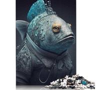 Rompecabezas de Retrato de pez, difícil desafío, 100% cartón Reciclado, Ideal para Adultos y Adolescentes, 1000 Piezas (75 x 50 cm)
