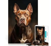 Rompecabezas de Retrato de Pit Bull para Adultos, 1000 Piezas, Juguete para desarrollar la Mente, pasatiempo Tranquilo, diseño, Montaje, Regalo navideño (38x26cm)