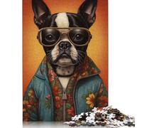 Rompecabezas de Retrato de Pug: Actividad Divertida para el hogar. Rompecabezas de cartón Premium para Adultos y Adolescentes. Regalos para el Día del Padre. 1000 Piezas (75 x 50 cm).