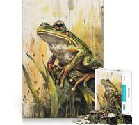 Rompecabezas de Retrato de Rana en Acuarela para Adultos 1000 Piezas Juego de Memoria Cerebral Corte Fino Acabado Premium Forma entretenida de Pasar el Tiempo Libre (38x26cm)