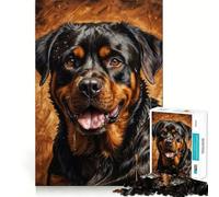 Rompecabezas de Retrato de Rottweiler para Adultos, 1000 Piezas, para Fortalecer la Memoria, Divertido, de Calidad, con Bordes Elegantes, Regalo (38x52cm)