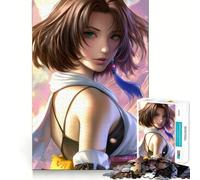 Rompecabezas de Retrato de Yuna de Final Fantasy X,1000 Piezas para Adultos,Juego para Mejorar la Memoria,Calidad Profesional,Actividad de recolección conmovedora (38x26cm)