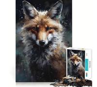 Rompecabezas de Retrato de Zorro Pintado al óleo de 1000 Piezas para Adolescentes Ideal para Relajarse y Disfrutar de Momentos tranquilos Corte Suave Regalo Elegante (50x75cm)