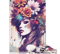 Rompecabezas de Retrato Floral, Rompecabezas de cartón 100% Reciclado para niños y Adultos a Partir de 12 años. Regalos para el Día del Padre. 1000 Piezas (75 x 50 cm).