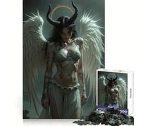 Rompecabezas de Retrato híbrido de ángel y Demonio de 1000 Piezas para Adolescentes Entrenamiento de concentración, Escape Tranquilo, unión Perfecta, Regalo considerado (38x52cm)
