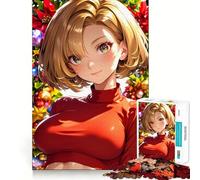 Rompecabezas de Retrato navideño de Chica Anime,1000 Piezas,Divertido,para estimular la concentración,Cortado con láser para un Ajuste, Actividad para Compartir con Seres Queridos (38x52cm)