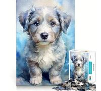 Rompecabezas de Retratos de Cachorros en Acuarela para Adultos 1000 Piezas Juego de Memoria Cerebral Corte Fino Acabado Premium Forma entretenida de Pasar Las Horas Libres (38x26cm)