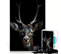 Rompecabezas de Retratos de Ciervos Salvajes de 1000 Piezas para Adultos Juego para estimular la Memoria Calidad Profesional Actividad de Corte conmovedora para Compartir en Familia (38x26cm)