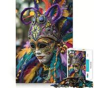 Rompecabezas de Retratos de Figuras enmascaradas de Mardi Gras para Adultos, 1000 Piezas, estimula la Memoria, Juego Creativo, construcción de Patrones, Regalo de cumpleaños (50x75cm)