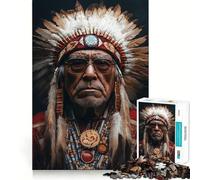 Rompecabezas de Retratos de Jefes nativos Americanos para Adolescentes, 1000 Piezas, Juguete Mental, diversión, Corte Premium, Regalo Original (38x26cm)