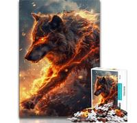 Rompecabezas de Retratos de Lobos de fantasía para Adolescentes 1000 Piezas, Ayuda a ejercitar el Cerebro, Juguetes adictivos para Cultivar la Paciencia, una Obra de Arte de 38x26cm