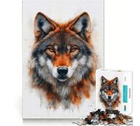 Rompecabezas de Retratos de Lobos en Acuarela para Adultos,1000 Piezas,estimulación Mental,Juego de Corte preciso,alineación, Actividad para Fortalecer los Lazos Familiares (38x26cm)