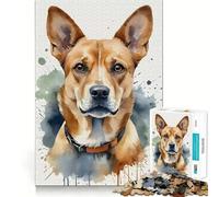 Rompecabezas de Retratos de Perros en Acuarela para Adultos 1000 Piezas Juego de Memoria Cerebral Corte Fino Acabado Premium Forma entretenida de Pasar el Tiempo Libre (50x75cm)