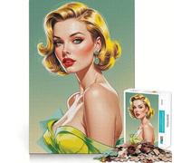 Rompecabezas de Retratos Pin-up de Cabello Rubio para Adultos,1000 Piezas,diversión para Aumentar la concentración,tamaño Uniforme,Piezas precisas,Actividad para Fortalecer los Lazos Familiares